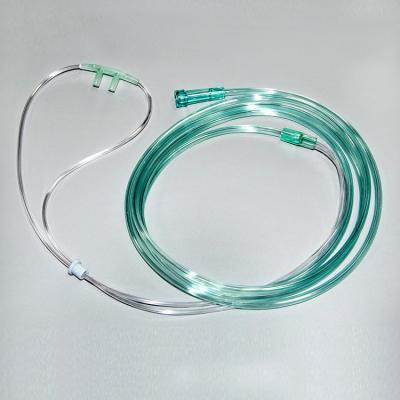 China Single Use Medical Disposable PVC Oxygen Nasal Cannula Medical Grade PVC Green Color for sale