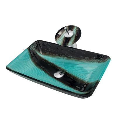 China Colorful European Bathroom Art Rectangle Hand Bowl Vessel Modern Basin Art Boweiya New Design Big Sinks Modern Sink Price for sale