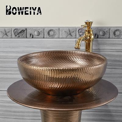 China Sustainable Modern Sanitary Ware Ceramic Bathroom Designers Boweiya Foshan Ceramic Pedestal Sinks for sale