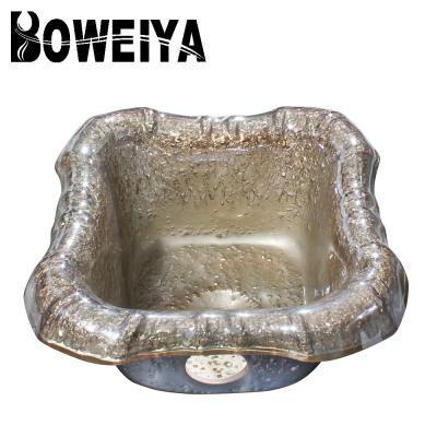 Китай New Modern Design Square Champagne Glass Tub Pedicure Foot Spa Sink For Massage продается