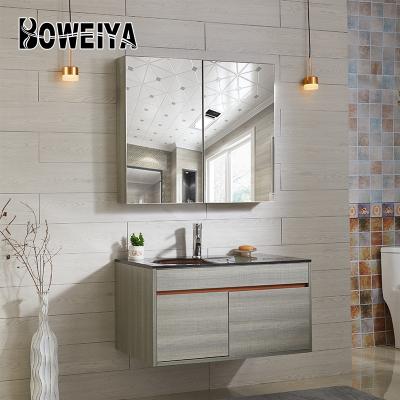 China European Minimalist Boweiya Hotel Countertop Wash Basin Bathroom Vanity Set Modern Cabinet Mirror Wall Units Combo With Sink for sale