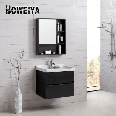 China Boweiya Manufacturers Minimalist Hotel Bathroom Toilet Set Design Popular Waterproof Modern Sliding Door Bathroom Mirror Vanity Cabinet for sale