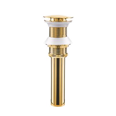 China Boweiya Luxury Bathroom Sink Drain No Noise Overflow Vessel Sink Toilet Vanity Up Drain Plug Polished Chrome Gold Finish for sale