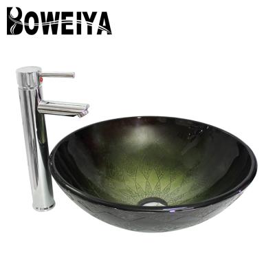 China Exaggerated Modern Tempered Glass Sink Countertop for sale