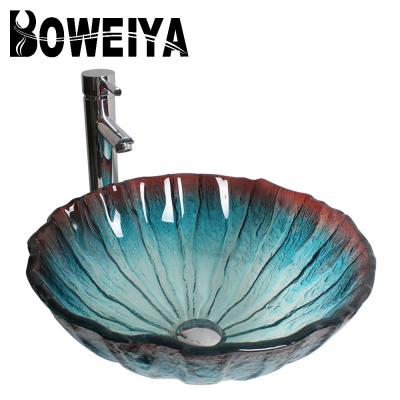 China Modern New Products High Round Shell Shape Italian Bathroom Corner Light Weight Transparent Sinks for sale