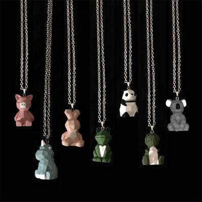 China Three-Dimensional Dinosaur Salmon Rabbit Couple Men&'S FASHIONABLE Cartoon Cute Animal Geometric Cut Pigs and Women's Necklaces Sweater for sale