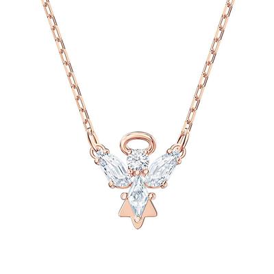 China Fashionable Fantasy Angel Necklace Female Crystal Clavicle Factory Chain Female Wholesale for sale