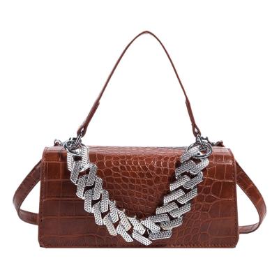 China Fashion New Design Small Crocodile Leather Pattern Handbag PU Sling Bag For Women Honor Messenger Bags Ladies for sale