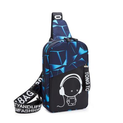 China Wholesale Men's Korean Style Nylon Fabric Sports Water Proof Fluorescent Shoulder Sling Chest Bag for sale