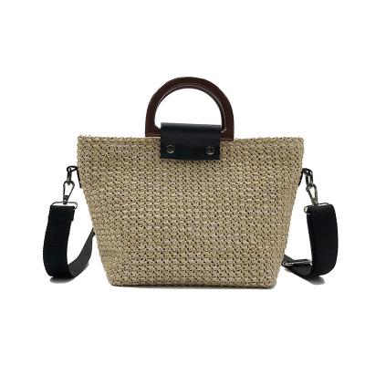 China 2019 Fashion Wholesale Fashion Tassel Stripes Summer Cute Straw Beach Bag Straw Tote Bag For Handmade Woven Bag for sale