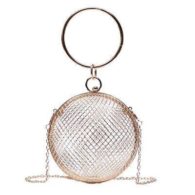 China High Quality Metal Ball Women Shoulder Bag Cages Evening Round Ladies Clutch Wedding Party Luxury Cross - Body Purse for sale