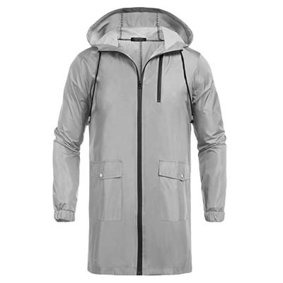 China Breathable Waterproof Hooded Jacket Men Active Long Windproof Raincoat Active Outdoor Raincoat for sale