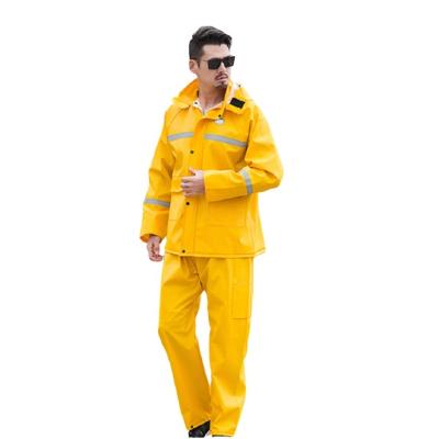 China Breathable Adult Waterproof Motorcycle Policeman Suit Raincoat Reflective Line for sale