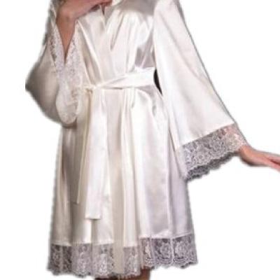 China Spandex/nylon European and American simple sexy large size underwear nightgown fattening models explosion lace transparent bathrobe for sale