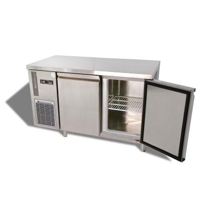 China Single-temperature 1200mm Commercial 2 Door Salad Under Bar Counter Beer Chiller Glass Fridge for sale