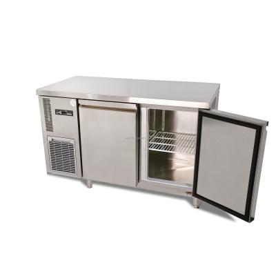 China Single-temperature 1200mm Stainless Steel Refrigeration Equipment Double Door Refrigerator Cool-keeping Cold Freezer Under Counter Fridge for sale