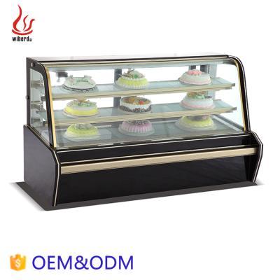 China Single-temperature Commercial Counter Top Cake Showcase / Square Type Cake Pastry /stanging Refrigerator Showcase for sale