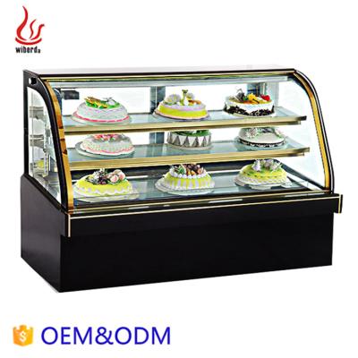 China Single-temperature Multi-deck Commercial Open Fan Cake Cooling Chiller Showcase for sale