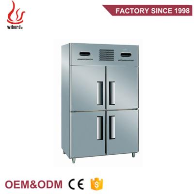 China Double-Temperature 2 Door Chef Base Stainless Steel Commercial Kitchen Freezers Refrigerator Equipment for sale