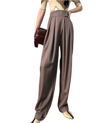 China Loose Leg Pants Women Breathable High Waist Wide Leg Spring And Straight Tube Leisure Broom Pants Autumn for sale