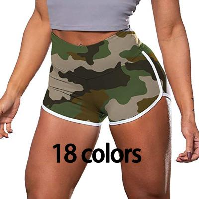 China Wholesale Plus Size Women Camouflage Printed Gaiters With Pocket Spandex Sports High Waisted Yoga Biker Shorts for sale