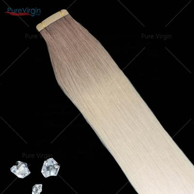 China Silky Straight Wave PureVirgin T#8.1-60A 100% Same Direction 100% Factory Hair Tape In Hair Extension For Current Big Wholesale Price for sale