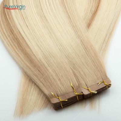 China Wholesale PureVirgin Quality Silky Straight Luxury Hair Tape Double Wave Cuticle Virgin Hair Pulled Tape In Hair Extensions for sale