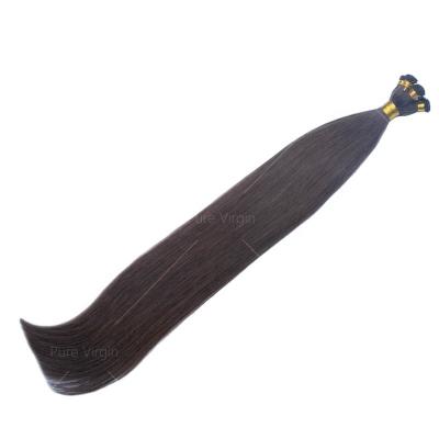 China Wholesale Good Quality Eco-friendly Materials Silky Straight Hand-tied Hand-tied PureVirgin Double Wave Hair Weft Extension for sale