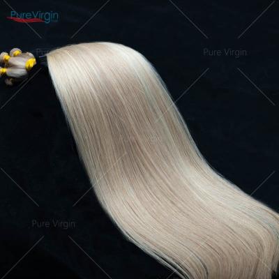 China PureVirgin Remy European Hair Extension Top Quality Double Wave Silky Straight Unprocessed Hand Drawn Tied 100% Real Hair for sale