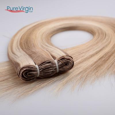 China Silky Straight Wave PureVirgin European Virgin Hair Unprocessed Cuticle Aligned Remy Human Hair Hand Tied Weft Hair for sale