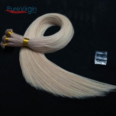 China Silky Straight Wave PureVirgin Factory H#B18-22 Balayage Color Best Virgin Full and Soft Double Hand Drawn Tied Hair Weft Extension for sale