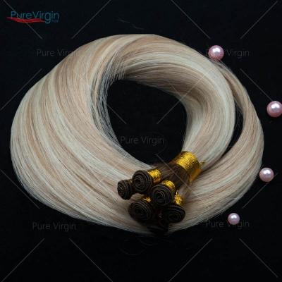 China PureVirgin H#B6-18-60 Silky Straight Wholesale 100% European Virgin Wave Cuticle Aligned Hair Double Hand Drawn Tied Hair Weft Extension for sale