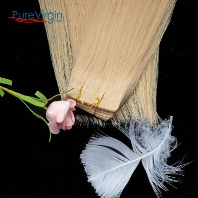 China Silky Straight Wave PureVirgin T#22 Factory Wholesale Remy 100% Tape In Human Hair Extensions Double Drawn Tape In Hair Extensions For Sale for sale