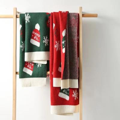 China Wholesale Price Long Warmer Soft Winter Jacquard Christmas Scarf for sale