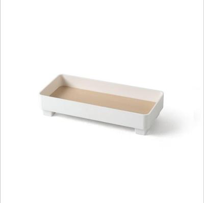 China Sundry Rectangular European Desktop Aromatherapy Cosmetics Stationery Home Porch Bedroom Miscellaneous No Lid Storage Tray for sale