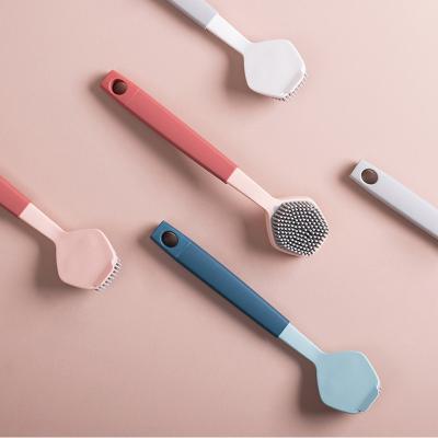 China Viable Retail Wholesale Products Double Color Blow Head Wash Clean Pan Wash Dish Kitchen Long Handle Brush for sale