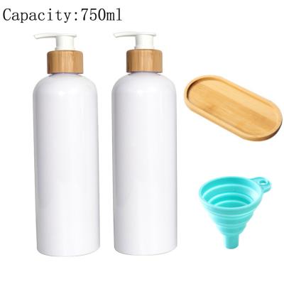 China 750ml Sustainable 2 Pack Modern Hot Selling Refillable Plastic Empty Bottles With Pump Dispenser for sale