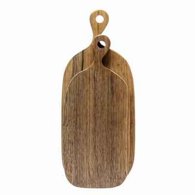 China Viable Hot Vendor LOGO Custom Made Hotel Household Natural Wooden Cutting Board With Handle for sale