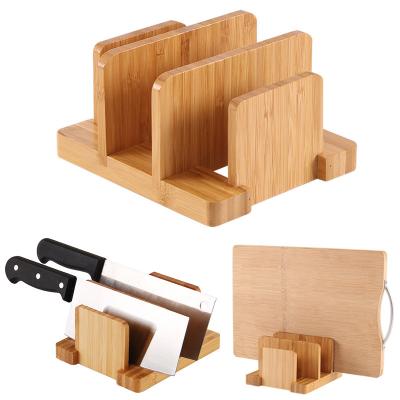 China Kitchen Houseware Organizer Pantry Rack Skid Sustainable Resistance Natural Bamboo Cutting Board Holder For Board/Dish/Dish/Pot Lid/Book for sale