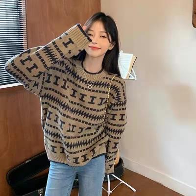 China Anti-wrinkle fall sweaters lady pull over jacquard sweater for women for sale