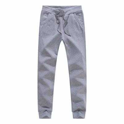 China wholesale 600g Anti-wrinkle stain white thickened long 100% cotton men's winter solid color sports pants for men for sale