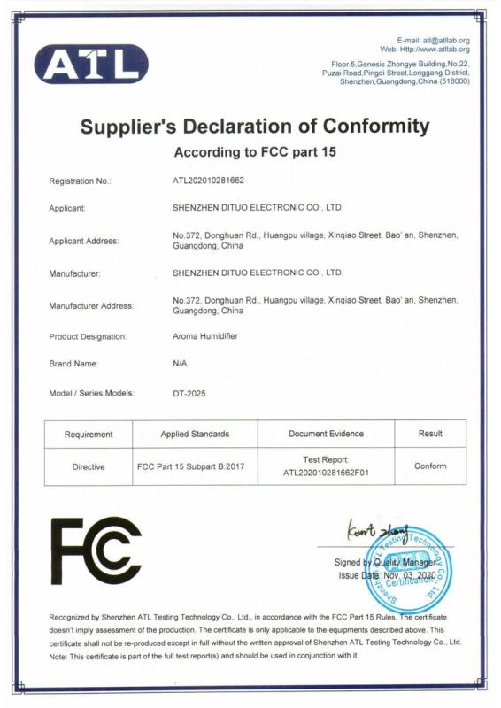 FCC - Shenzhen Dituo Electronic Co., Ltd.