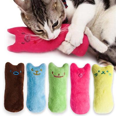 China Mint Funny Interactive Toy Pet Kitten Chewing Vocal Toy Claws Thumb Bite Plush Touch Point Grinding Cats Teeth For s J0375 for sale