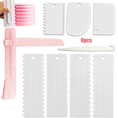 China Wholesale 2021 Amazon Hot Selling Disposable 9Set of Scraper Cake Decorating Smoothing Tool for sale