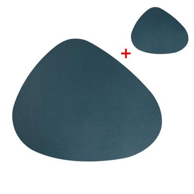 China KOREAN Cheap Leather Heat Insulation PU Place Mat Stylish Pad Dining Decor Table Mat for sale