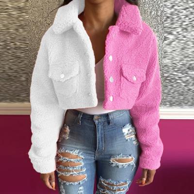 China 2021 popular breathable long sleeve color contrast shorts style woman plus size coat puff jacket winter for sale