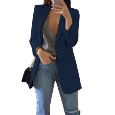 China Breathable Popular Fork Slit Lapel Long Sleeve 2021 Plus Size Women Coats Autumn And Formal Blazer Winter for sale