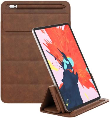 China High Quality Luxury iPad Pro Tablet Sleeve Case, PU Leather Triple Holder Case Fits Pro 12.9 Pen Holder iPad Tablet Pocket Organizer for sale