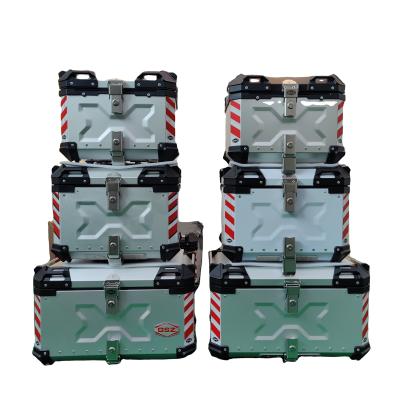 China Motorcycle Trunk Motorcycle Tail Boxes 22L 35L 45L 55L 65L 85L100L Alloy Motrocycle Trunk Box Waterproof Rear Top Luggage Box Aluminum for sale