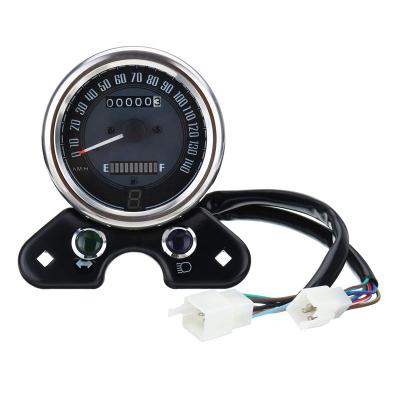 China Multifunction Dashboard Motorcycle Odometer LCD Digital Display Interface Fuel Gauge Meter with USB Light Charger for Honda CG125 Cafe Racer for sale